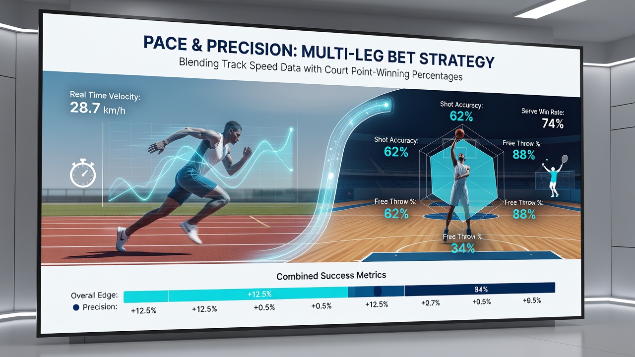 Integrated dashboard showing blended track speed and tennis point percentage metrics