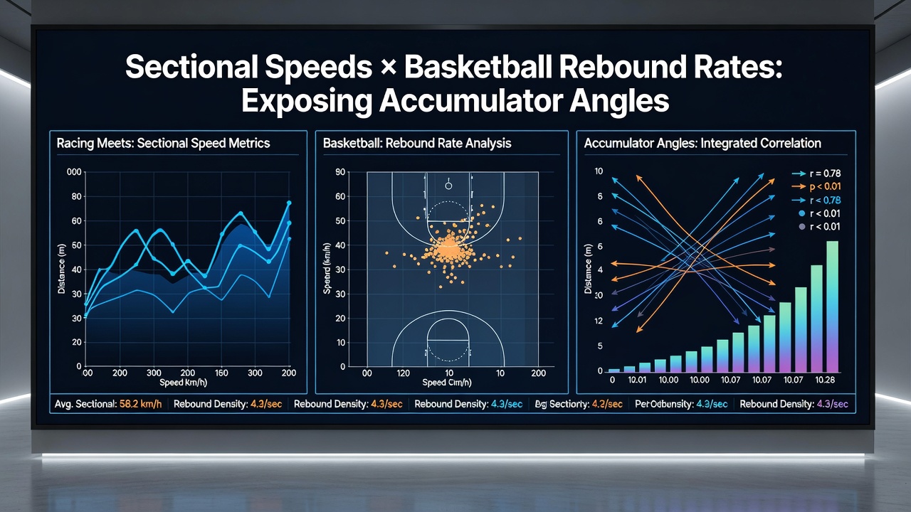 Split-screen graphic showing horse racing sectional timing data merged with basketball rebound statistics for overlapping fixture analysis