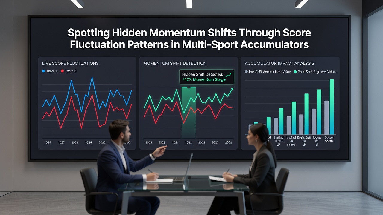 Side-by-side comparison of real-time score charts showing momentum crossovers between basketball and tennis accumulator legs